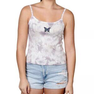 JR447 Rebellious One Gray Juniors' Tie-Dye Cotton Tank Top Size XL